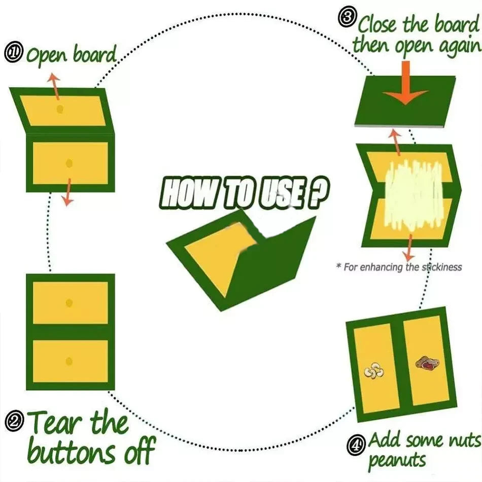 Instructions for how to use and bait sticky mouse trap