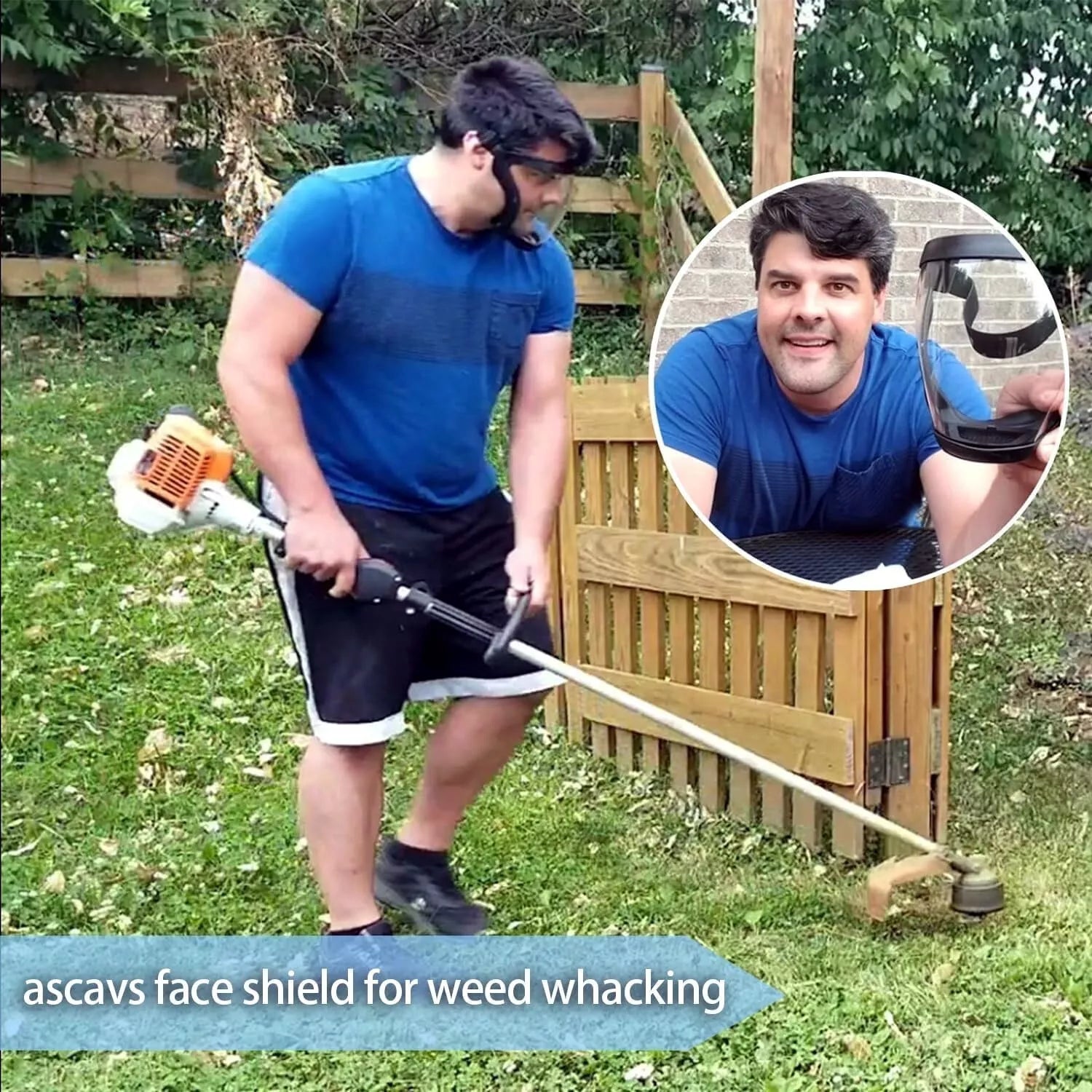 anti-fog face mask shield for weed eating grass, yardwork