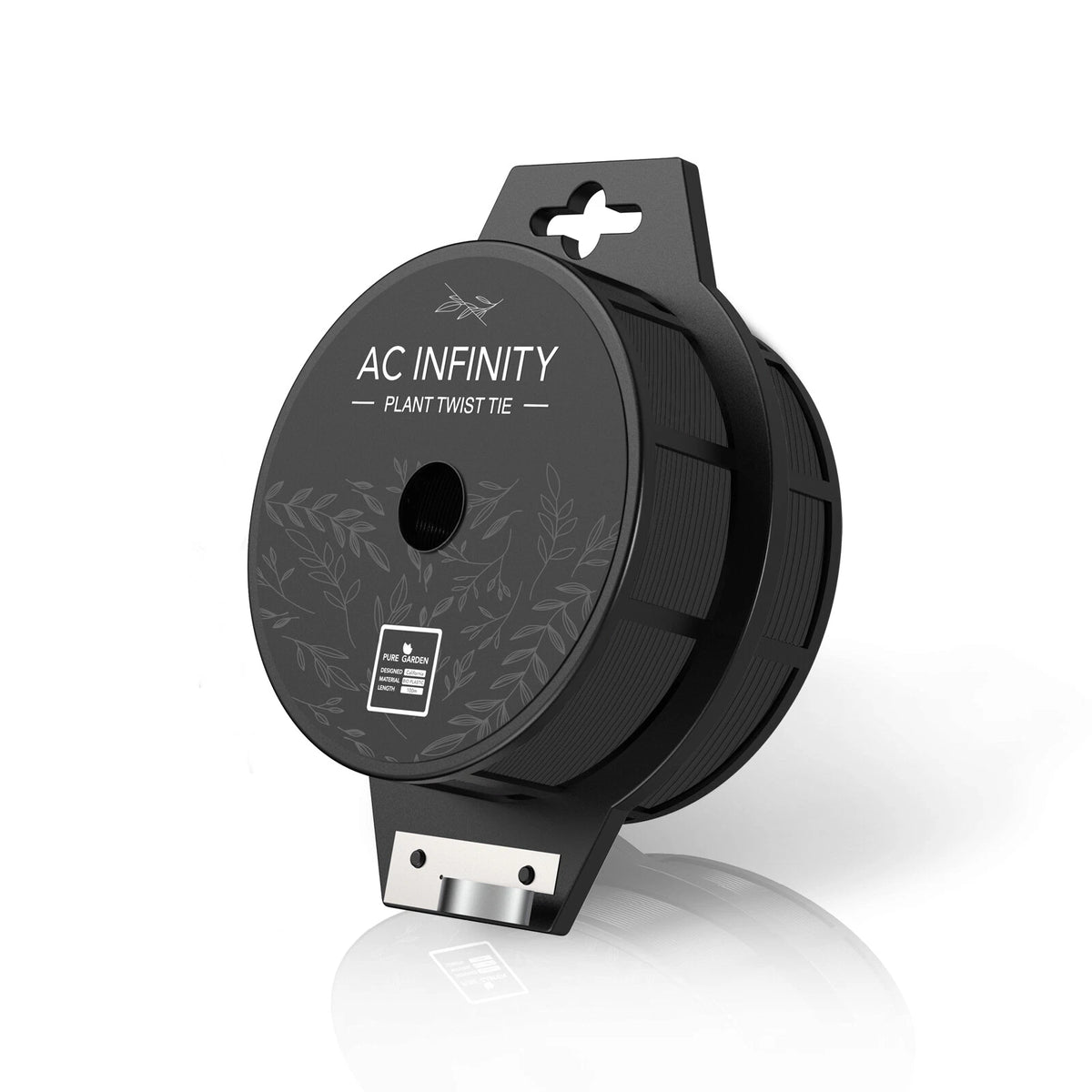 Black reel of plant twist ties with 'AC Infinity' branding on a white background