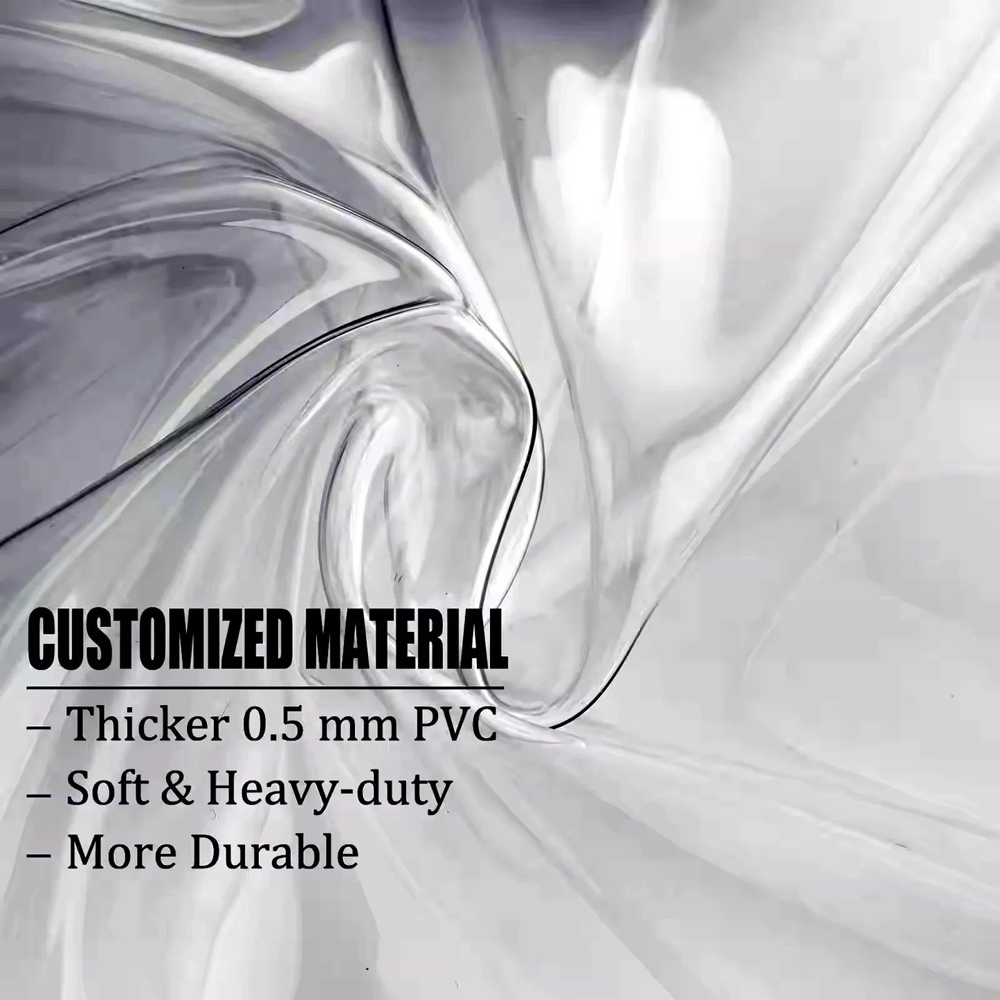 Close-up of 0.5mm soft PVC material used in heavy-duty clear backpack