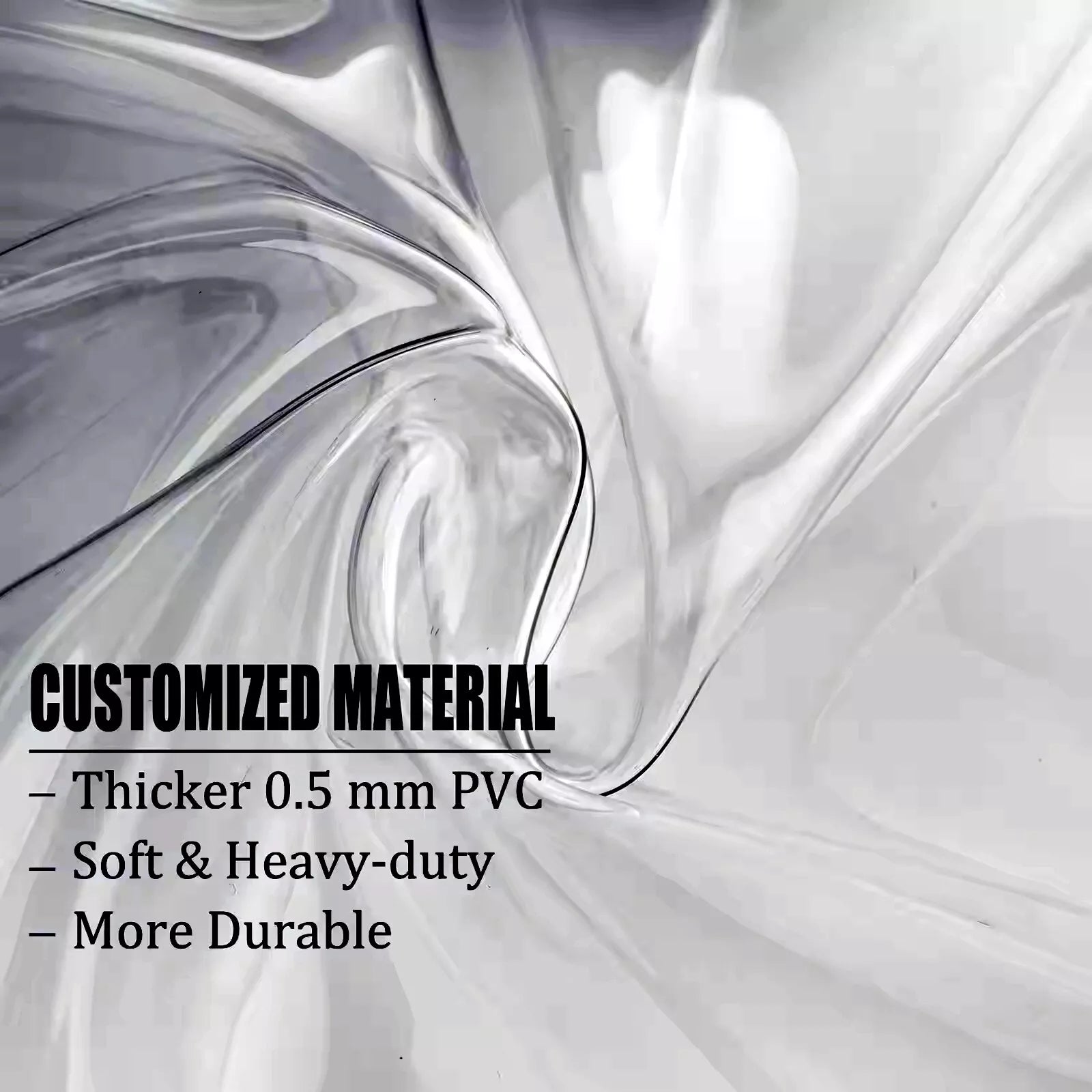 Close-up of 0.5mm soft PVC material used in heavy-duty clear backpack