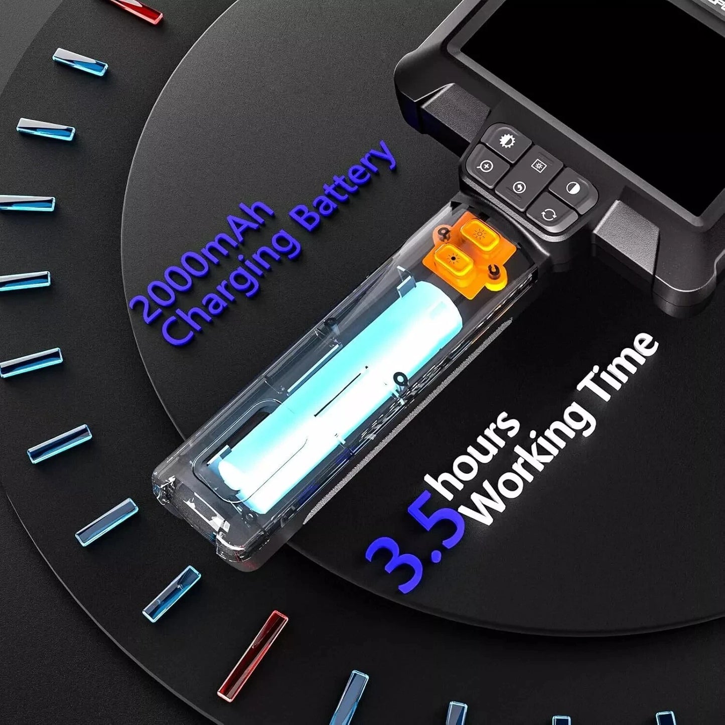 2000mAh rechargeable lithium battery for handheld industrial endoscope providing 3.5 hours of use