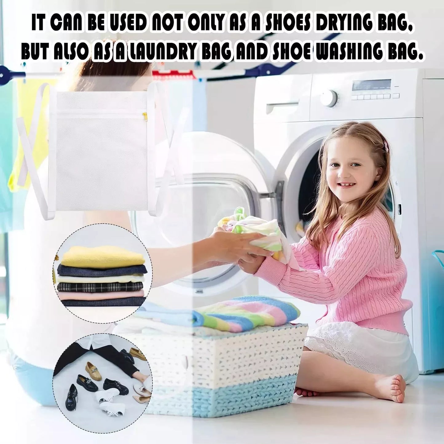 mesh bag can also be used to keep clothes and delicates separate in the washing machine