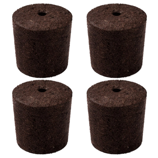 Four dark brown cylindrical soilless VIVOSUN seed starting rooter pots arranged in a 2x2 grid on a plain white background.