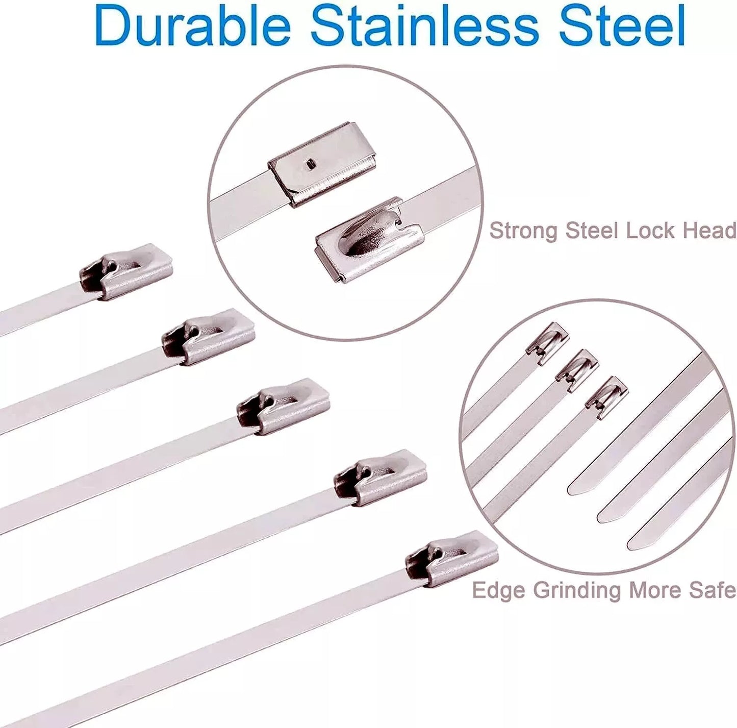 image showing 304 stainless steel strong lock head & safer rounded edge tips