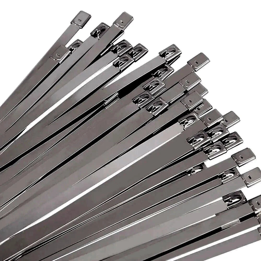 set of heavy duty 304 stainless steel metal zip ties