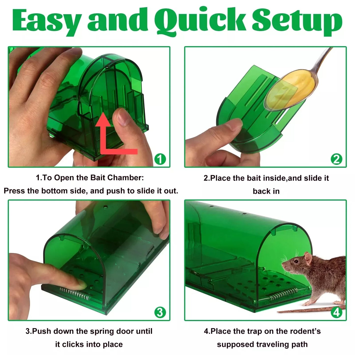 Quick & East Set live mouse trap set up instructions