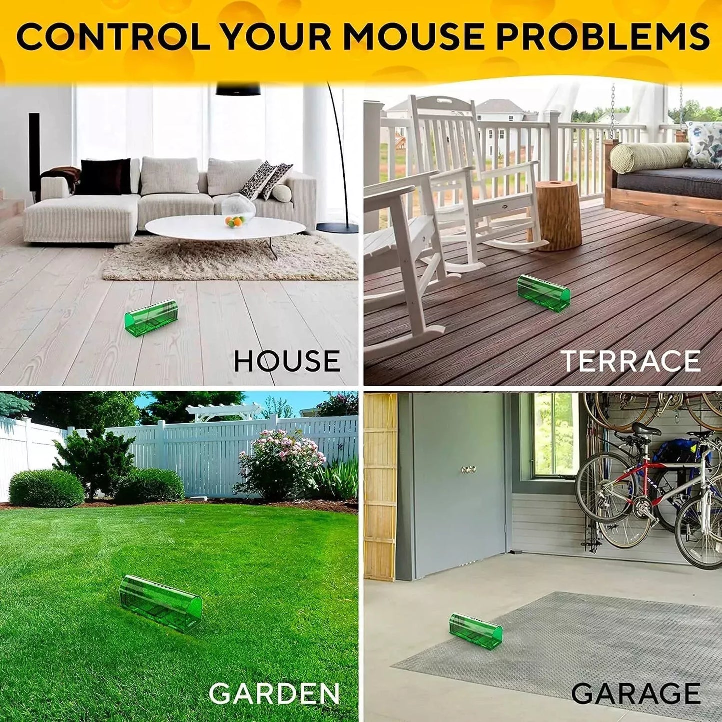 live mouse traps control mouse problems inside the home, porch, garden, and garage