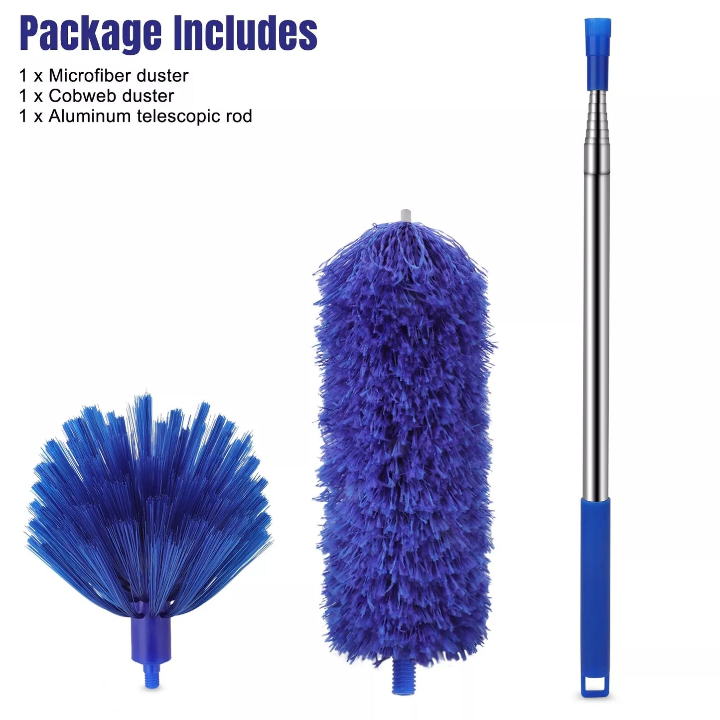 Contents of three-piece microfiber cobweb duster set