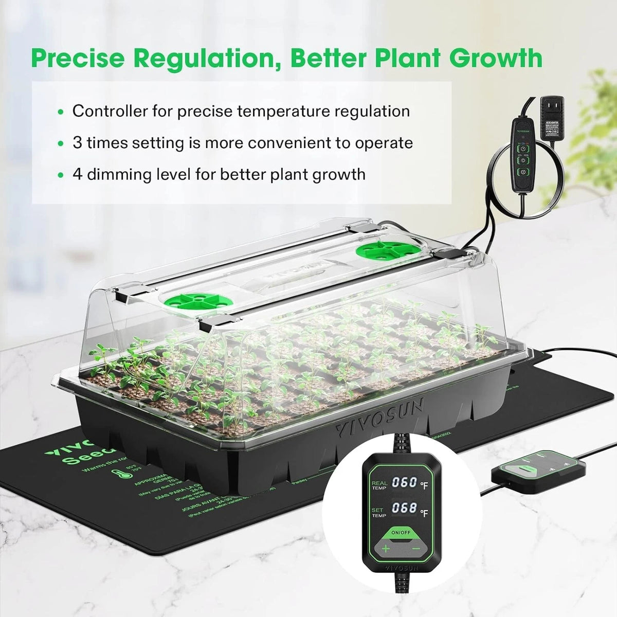 VIVOSUN plant growth controller with digital display on a white background