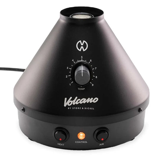 Storz & Bickel Black Volcano Classic herbal vaporizer on a white background