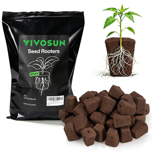 VIVOSUN Hydroponic Rapid Seed Rooter Replacement Plugs, 40 Plant Starter Cubes